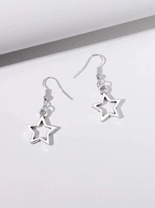 ROMWE Pendientes con forma de estrella - Plateado - Ver 2