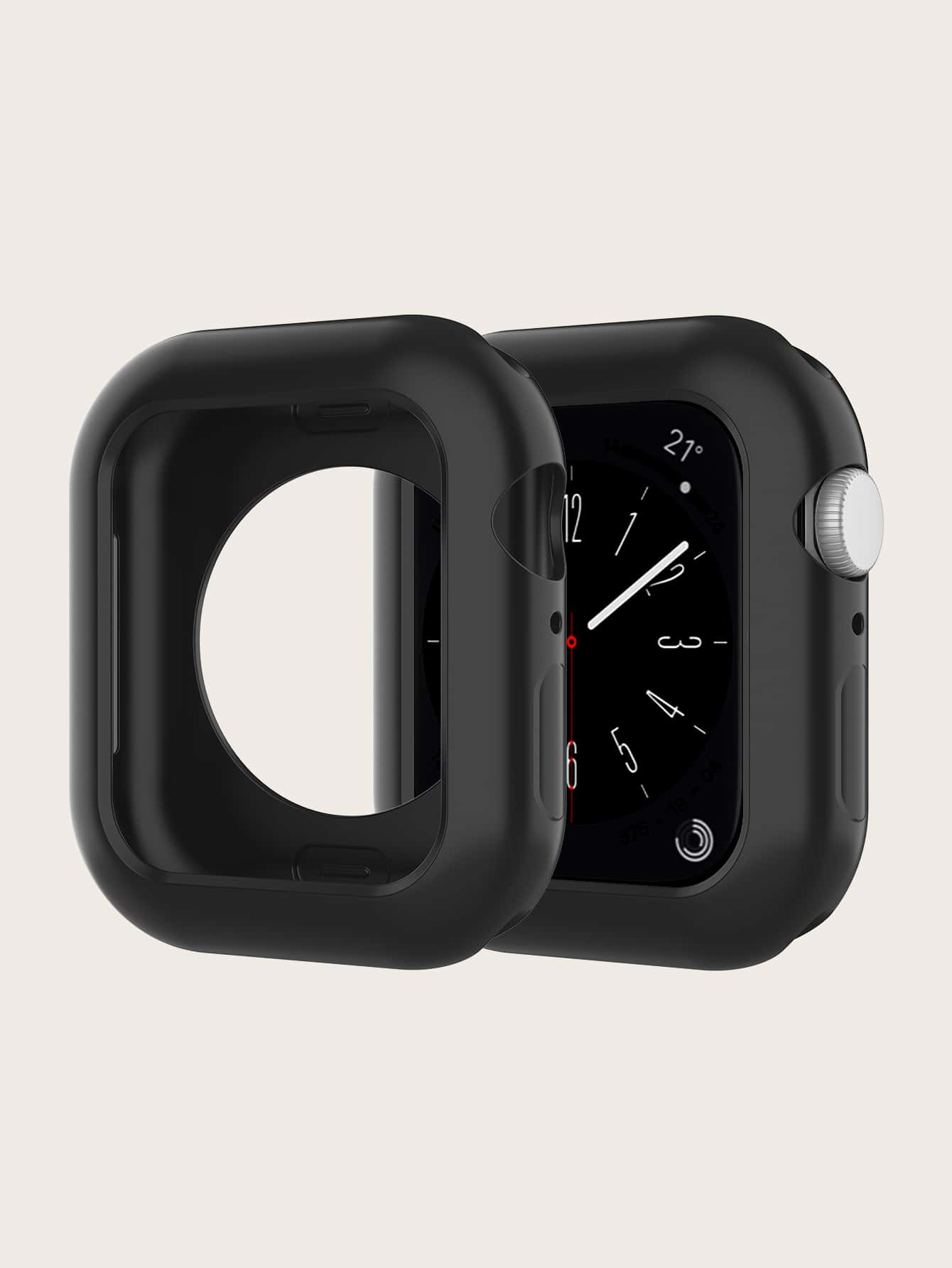 Silicone Case Compatible With Apple Watch - Black - View 1