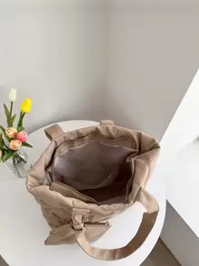 Geantă de umăr cu detaliu de plasture matlasate, cu poșetă