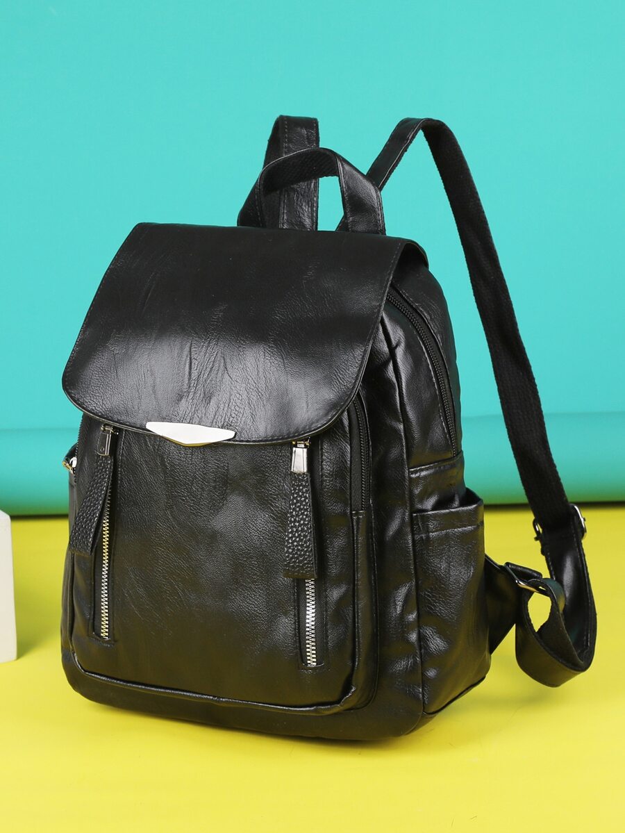 Metal Decor Flap Backpack | SHEIN USA