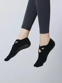 Sports Outdoor 1pair Non-Slip Yoga Socks With Double Straps, Suitable For Pilates, Fitness, Jumping Rope And Other Indoor Sports