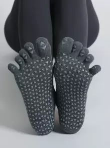 Sports Outdoor 1pair 5 Toe Cross Strap Anti-Slip Yoga Socks For Indoor Pilates, Jumping Exercises, Jump Ropes, Motion Floors