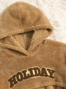 SHEIN 青少年女孩字母貼布連帽衫和吊帶洋裝