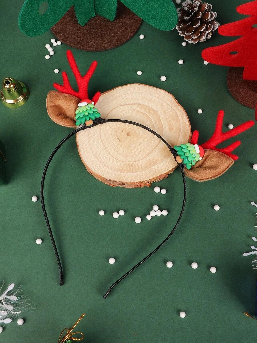 Diadema Navidad cornamenta & con diseño de árbol - Multicolor - Ver 1