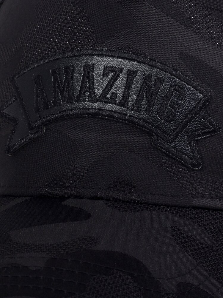 Men Letter Patch Decor Trucker Hat - màu đen - Xem 3