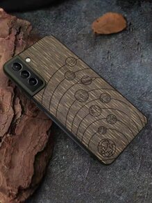 星球印花木頭手機殼 - 紅木色 - 查看 1