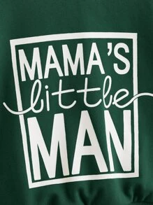 SHEIN Baby Boy Slogan Graphic Sweatshirt - Dark Green - View 3