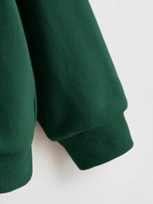 SHEIN Baby Boy Slogan Graphic Sweatshirt - Dark Green - View 4