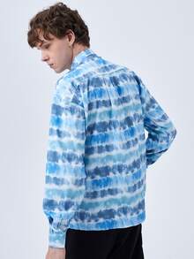 Hombres Camisa de tie dye - Azul - Ver 2