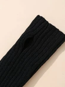 Niñas Guantes sin dedo unicolor - Negro - Ver 2