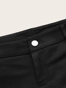 ROMWE PUNK Figure & Spider Web Print Flare Leg Trousers - Black - View 3