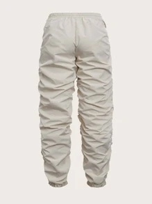 SHEIN PETITE Pantalones de cintura con cordón fruncido