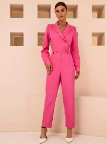 Aveloria 西裝領捲邊袖襯衫連體褲工作服