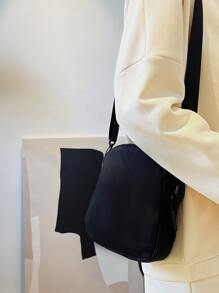 Hombres Bolso bandolera mini minimalista - Negro - Ver 6