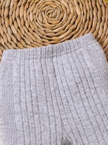 Đồ dưới đáy Bé Gân đan màu trơn - Màu Xám nhạt - Xem 4