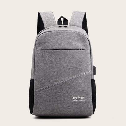 Men Letter Graphic Backpack