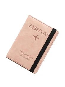 CHARM INFINITE Hộp đựng hộ chiếu hình máy bay & chữ cái - Hồng - Xem 5