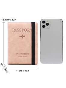 CHARM INFINITE Hộp đựng hộ chiếu hình máy bay & chữ cái - Hồng - Xem 6