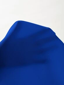 EMERY ROSE Plus Notched Neck High Low Hem Tunic Dress - Royal Blue - View 6