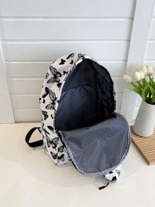 Butterfly Graphic Pocket Front Backpack With Small Pouch