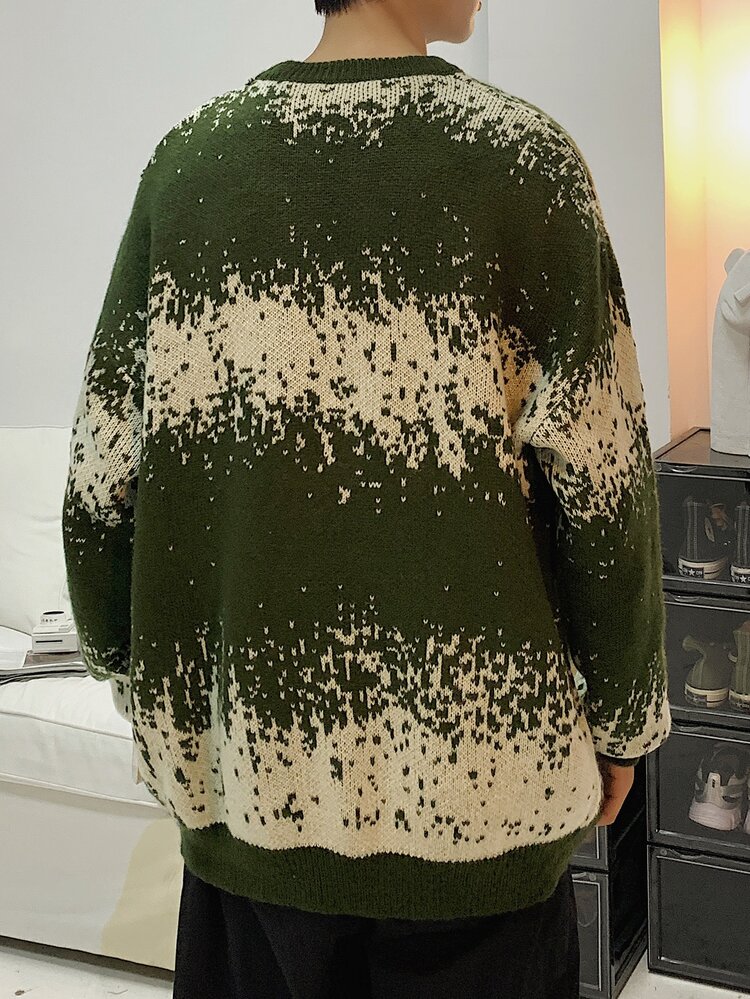 Men Two Tone Drop Shoulder Jumper - Multicolor - View 2