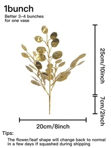 1pc Plain Artificial Leaf - Gold - View 3