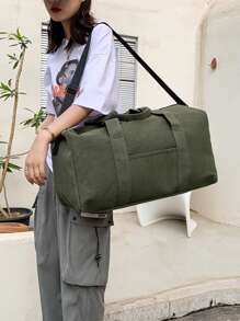 Bolso de lona minimalista de gran capacidad - Verde - Ver 3