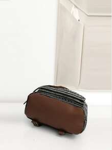 Khóa trang trí túi Túi nắp phía trước Ba lô đi học cho sinh viên tốt nghiệp, cô gái tuổi teen, sinh viên năm nhất, sinh viên năm hai, trung học cơ sở và trung học phổ thông, đại học và trung học phổ thông, hoàn hảo cho hoạt động ngoài trời, du lịch và quay lại trường học - Đen và trắng - Xem 4