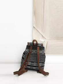 Khóa trang trí túi Túi nắp phía trước Ba lô đi học cho sinh viên tốt nghiệp, cô gái tuổi teen, sinh viên năm nhất, sinh viên năm hai, trung học cơ sở và trung học phổ thông, đại học và trung học phổ thông, hoàn hảo cho hoạt động ngoài trời, du lịch và quay lại trường học - Đen và trắng - Xem 5