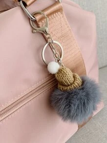 Pom Pom Decor Large Capacity Duffel Bag - Pink - View 6