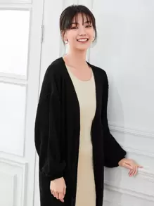 Chiquease Lantern Sleeve Casual Design Cardigan,Long Sleeve Tops Fall Winter Cloth For Women - Black - View 5
