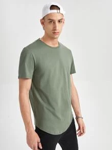 Manfinity RebelGame Men 100% Cotton Solid Round Neck Tee - Mint Green - View 3