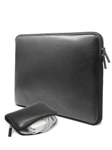 1 x túi đựng máy tính xách tay màu trơn 13" và 1 x túi phụ kiện - màu đen - Xem 1