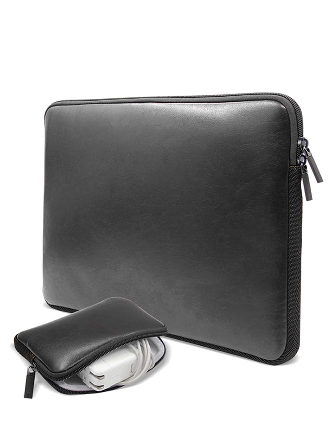 1 x túi đựng máy tính xách tay màu trơn 13" và 1 x túi phụ kiện - màu đen - Xem 1