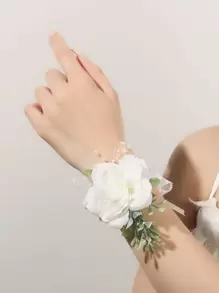 Flower Decor Wrist Corsage - Multicolor - View 1