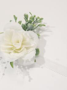 Flower Decor Wrist Corsage - Multicolor - View 4