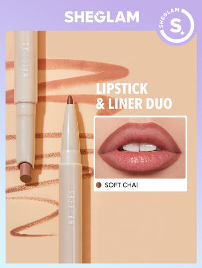 SHEGLAMGlam101Lipstick&LinerDuo-SoftChai - Popular on SHEIN