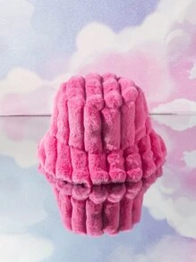 Sombrero Sólido De Cubo Esponjoso Para Calle - Rosa Fucsia - Ver 2