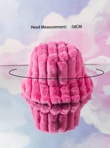 Sombrero Sólido De Cubo Esponjoso Para Calle - Rosa Fucsia - Ver 4