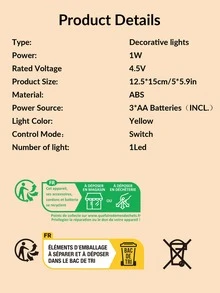 1 pieza Iluminación volcán en forma de - Amarillo - Ver 6