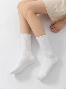 Solid Crew Socks - White - View 2