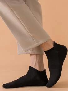 7pairs Men Solid Ankle Socks - Black - View 2