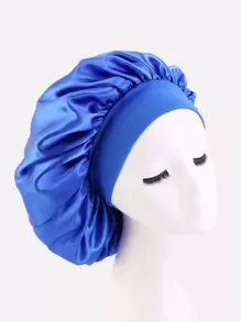 1pc Women's 36cm Wide Brim Sleeping Cap, With Stretchy Band And Round Top, Suitable For Daily Use Silk Bonnet Satin Bonnet - Pink - View 12