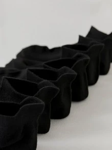 7pairs Men Solid Ankle Socks - Black - View 4