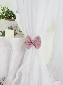 1pc Rhinestone & Bow Decor Curtain Holdback, Modern Bow Design Polyester Curtain Buckle For Household - Pink - View 4