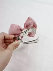 1pc Rhinestone & Bow Decor Curtain Holdback, Modern Bow Design Polyester Curtain Buckle For Household - Pink - View 6