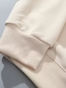 Manfinity Men Cartoon Graphic Sweatshirt With Joggers - Apricot - View 6