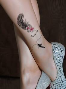 Hình xăm tạm thời 2sheets Feather Pattern Sticker - Nhiều màu - Xem 1