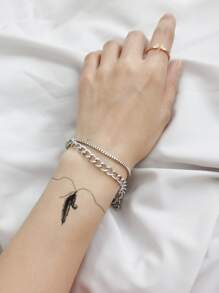 Hình xăm tạm thời 2sheets Feather Pattern Sticker - Nhiều màu - Xem 3