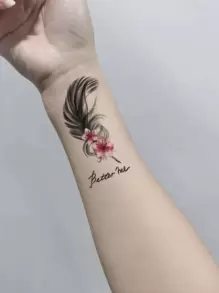 Hình xăm tạm thời 2sheets Feather Pattern Sticker - Nhiều màu - Xem 4